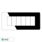 ETTROIT MOON PLACCA PLASTICA SLIM 6P NERO - Mod. AN87602 - Compatibile con BTicino AXOLUTE