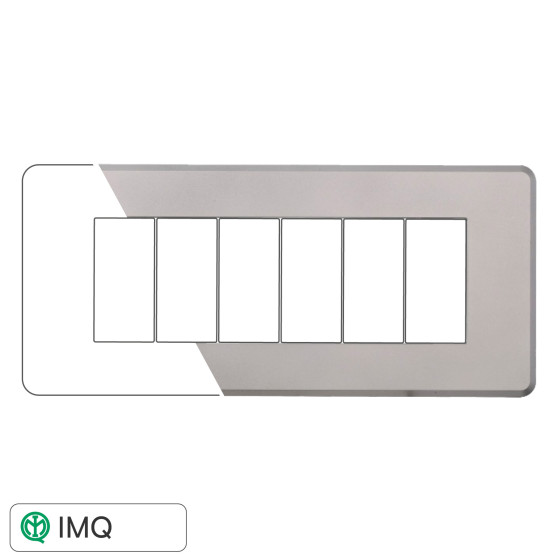 PLACCA SLIM 6P SILVER - modello AN87606 PLACCA SLIM 6P SILVER - modello AN87606