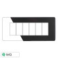 Immagine 1 - ETTROIT MOON PLACCA PLASTICA SLIM 6P ACCIAIO SCURO - Mod. AN87607 - Compatibile con BTicino AXOLUTE