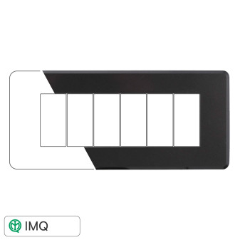 PLACCA SLIM 6P ACCIAIO SCURO - modello AN87607
