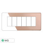 Immagine 1 - ETTROIT MOON PLACCA PLASTICA SLIM 6P ACCIAIO BRONZO - Mod. AN87610 - Compatibile con BTicino AXOLUTE