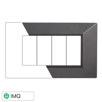 PLACCA PIRAMIDE 4P ACCIAIO SCURO - modello AN90407
