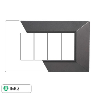 PLACCA PIRAMIDE 4P ACCIAIO SCURO - modello AN90407