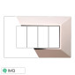ETTROIT MOON PLACCA PLASTICA PIRAMIDE 4P CROMATO LUCIDO - Mod. AN90413 - Compatibile con BTicino AXOLUTE