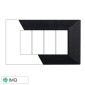 Immagine 1 - ETTROIT MOON PLACCA PLASTICA PIRAMIDE 4P NERO BRILLANTE - Mod. AN90424 - Compatibile con BTicino AXOLUTE