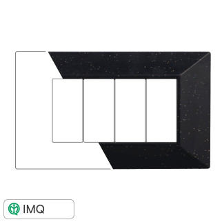 PLACCA PIRAMIDE 4P NERO BRILLANTE - modello AN90424