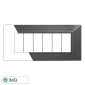 ETTROIT MOON PLACCA PLASTICA PIRAMIDE 6P ACCIAIO SCURO - Mod. AN90607 - Compatibile con BTicino AXOLUTE