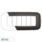 Immagine 1 - ETTROIT MOON PLACCA PLASTICA ORBIS 6P ACCIAIO SCURO - Mod. AN91607 - Compatibile con BTicino AXOLUTE