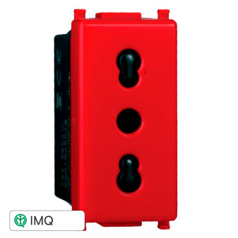 PRESA BIPASSO ROSSO 2+T 16A - modello EV2016