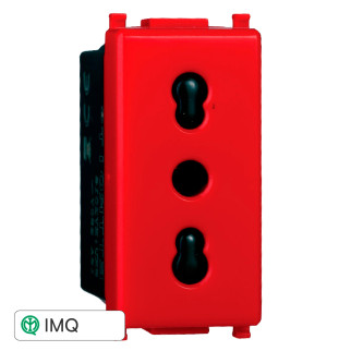 PRESA BIPASSO ROSSO 2+T 16A - modello EV2016