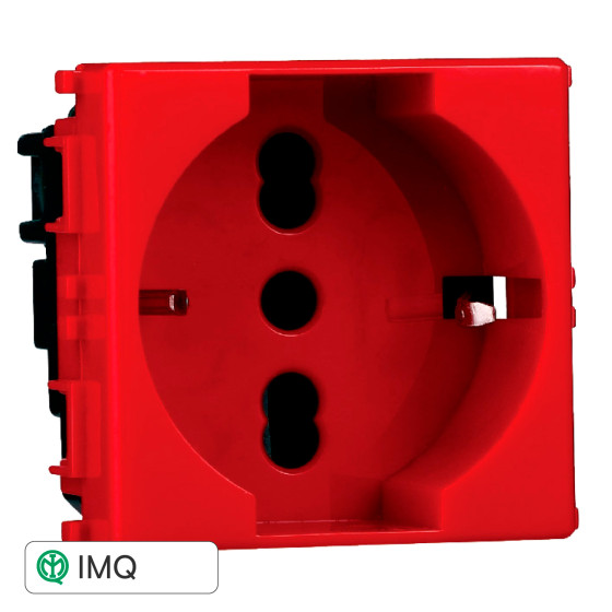 PRESA SCHUKO ROSSO 2P+T 16A - modello EV2116 PRESA SCHUKO ROSSO 2P+T 16A - modello EV2116