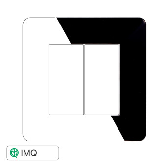 PLACCA PLASTICA 2P NERO - modello EV83202