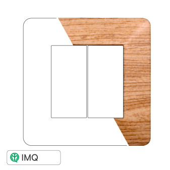 PLACCA PLASTICA 2P LEGNO SCURO - modello EV83205
