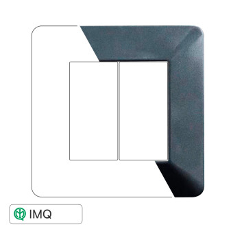 PLACCA PLASTICA 2P ACCIAIO SCURO - modello EV83207