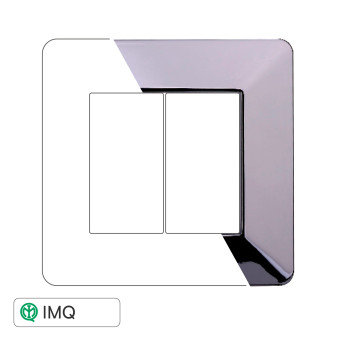 PLACCA PLASTICA 2P CROMATO LUCIDO - modello EV83213