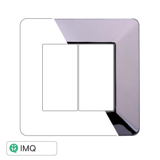 PLACCA PLASTICA 2P CROMATO LUCIDO - modello EV83213