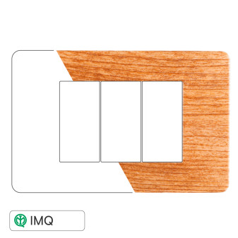 PLACCA PLASTICA 3P LEGNO SCURO - modello EV83305