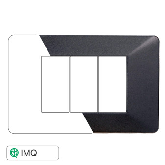 PLACCA PLASTICA 3P ACCIAIO SCURO - modello EV83307