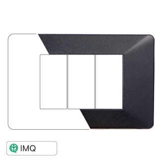 PLACCA PLASTICA 3P ACCIAIO SCURO - modello EV83307