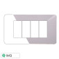 Immagine 1 - ETTROIT STARLIGHT PLACCA PLASTICA 4P BIANCA - Mod. EV83401 - Compatibile con Vimar PLANA