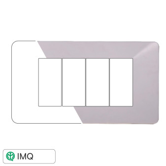 PLACCA PLASTICA 4P BIANCA - modello EV83401