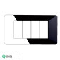Immagine 1 - ETTROIT STARLIGHT PLACCA PLASTICA 4P NERO - Mod. EV83402 - Compatibile con Vimar PLANA