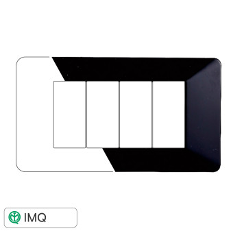 PLACCA PLASTICA 4P NERO - modello EV83402