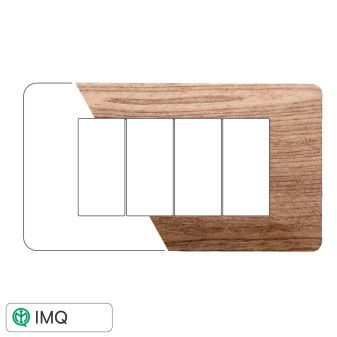 PLACCA PLASTICA 4P LEGNO CHIARO - modello EV83404