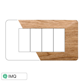 PLACCA PLASTICA 4P LEGNO SCURO - modello EV83405