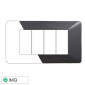 Immagine 1 - ETTROIT STARLIGHT PLACCA PLASTICA 4P ACCIAIO SCURO - Mod. EV83407 - Compatibile con Vimar PLANA