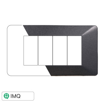 PLACCA PLASTICA 4P ACCIAIO SCURO - modello EV83407