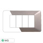Immagine 1 - ETTROIT STARLIGHT PLACCA PLASTICA 4P TITANIO - Mod. EV83408 - Compatibile con Vimar PLANA