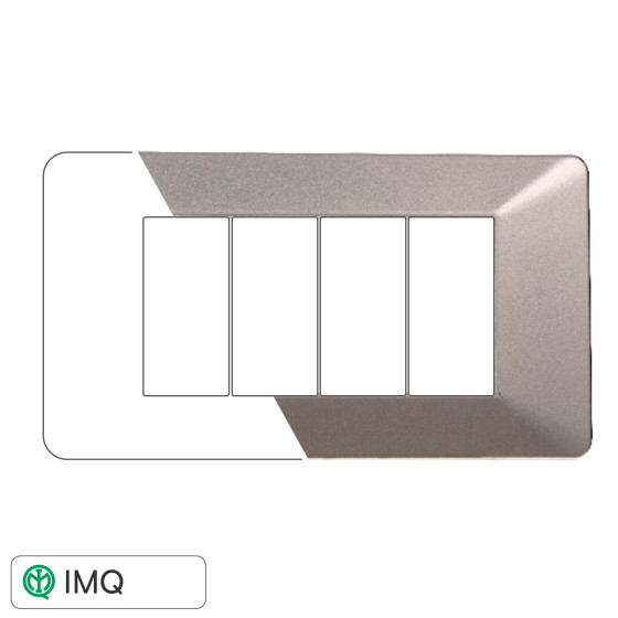PLACCA PLASTICA 4P TITANIO - modello EV83408 PLACCA PLASTICA 4P TITANIO - modello EV83408