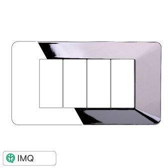 PLACCA PLASTICA 4P CROMATO LUCIDO - modello EV83413