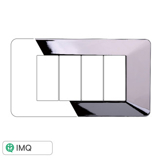 PLACCA PLASTICA 4P CROMATO LUCIDO - modello EV83413