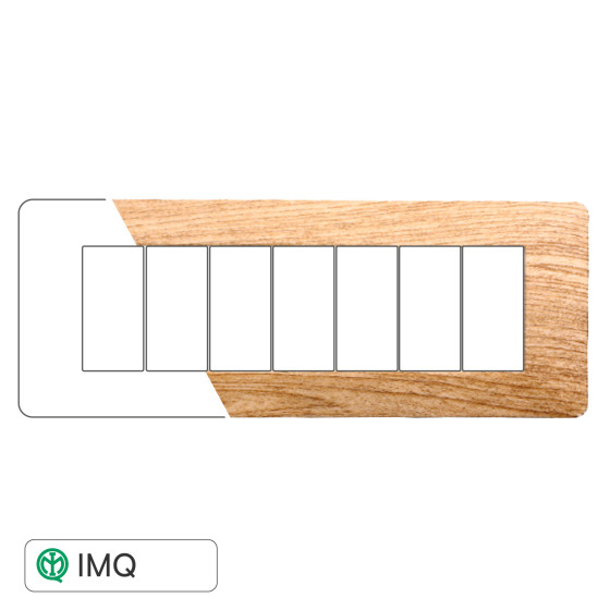 PLACCA PLASTICA 7P LEGNO SCURO - modello EV83705 PLACCA PLASTICA 7P LEGNO SCURO - modello EV83705