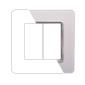 Immagine 1 - ETTROIT STARLIGHT PLACCA VETRO 2P BIANCO - Mod. EV84201 - Compatibile con Vimar PLANA