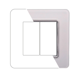 PLACCA VETRO 2P BIANCO - modello EV84201