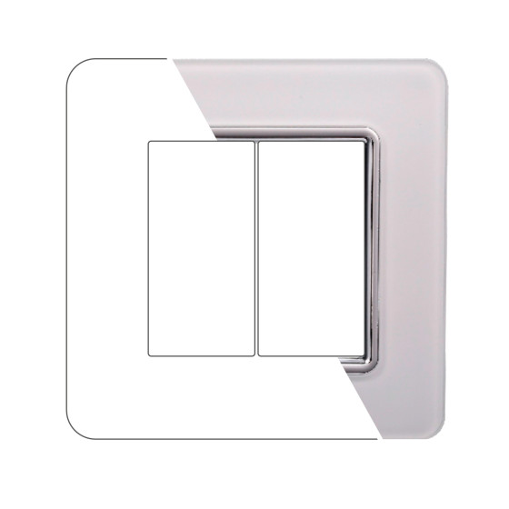 PLACCA VETRO 2P BIANCO - modello EV84201 PLACCA VETRO 2P BIANCO - modello EV84201