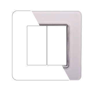 PLACCA VETRO 2P BIANCO - modello EV84201