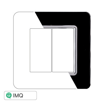 PLACCA VETRO 2P NERO - modello EV84202