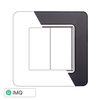 PLACCA VETRO 2P ACCIAIO SCURO - modello EV84210