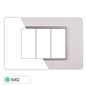 PLACCA VETRO 3P BIANCO - modello EV84301