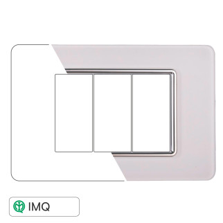 PLACCA VETRO 3P BIANCO - modello EV84301