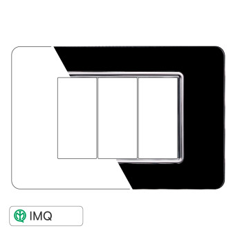 PLACCA VETRO 3P NERO - modello EV84302