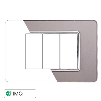 PLACCA VETRO 3P SILVER - modello EV84306