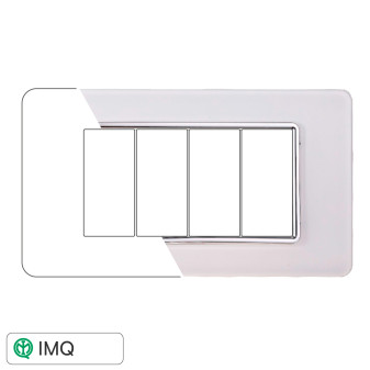 PLACCA VETRO 4P BIANCO - modello EV84401