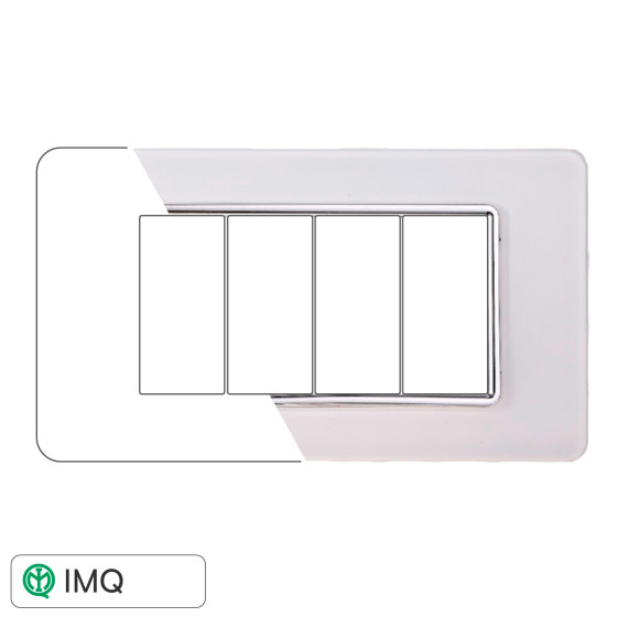PLACCA VETRO 4P BIANCO - modello EV84401 PLACCA VETRO 4P BIANCO - modello EV84401