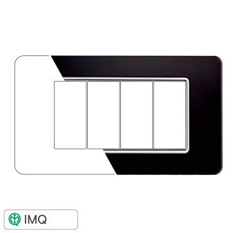 PLACCA VETRO 4P NERO - modello EV84402