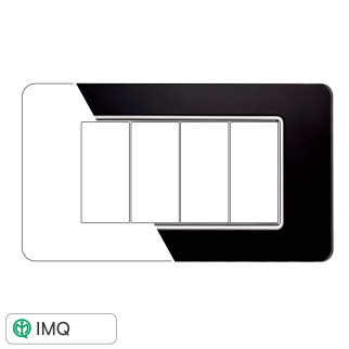 PLACCA VETRO 4P NERO - modello EV84402